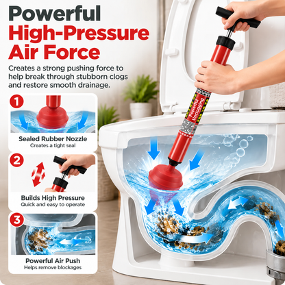 🚽High Pressure DrainCleaner - Powerful Toilet &Sink Clog Remover Tool