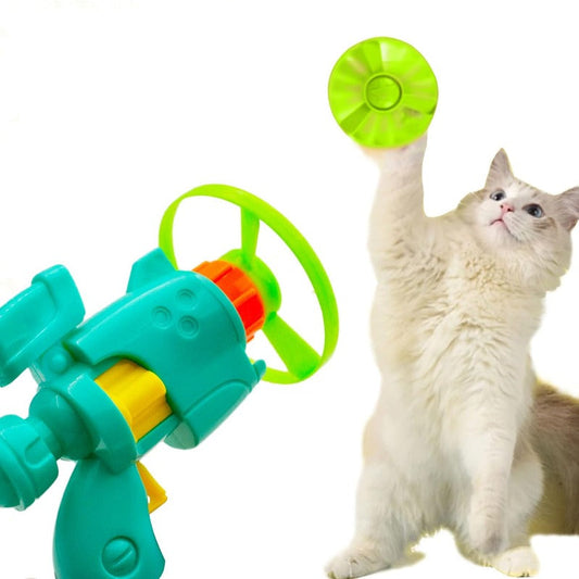 Light-Up Flying Disc Cat Launcher Set